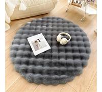 Round Area Rugs Shaggy Rug Carpets Large Soft Short Pile Rugs Absorb Water Anti Slip Bath Floor Mat for Bedroom Kids Room Living Room Modern Decor (Dark Gray,15.7inch/40cm)