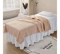 DSAoTeng Spa Massage Table Blankets - Soft Plush Rabbit Fleece Bed Cover, Warm Cozy Machine Washable Plaid Throw for Beauty Salon, Spa, Massage Room, Home All Season Use (#2,110x170cm)