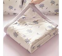 DSAoTeng Summer Floral Printed Cooling Comforter - Lightweight Quilted Washed Cotton Blanket Soft Breathable Thin Bedspread for Dorm Sofa Nap Sleeping All Seasons Use (#8,200x230cm)