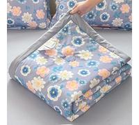 DSAoTeng Summer Floral Printed Cooling Comforter - Lightweight Quilted Washed Cotton Blanket Soft Breathable Thin Bedspread for Dorm Sofa Nap Sleeping All Seasons Use (#2,200x230cm)