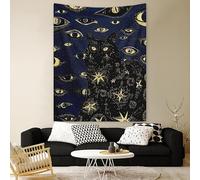 DSAoTeng Tapestry Black Cat Eyes Tapestry for Bedroom Decor - Mystical Cat Eyes Wall Hanging, Cool Abstract Printed Cloth Background for Living Room Dorm Home Decoration (Black,200x150cm)