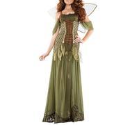 DSAoTeng Women's Fairy Princess Costume - Medieval Renaissance Corset Dress with Wings Flower Headband Accessories Enchanting Elf Fairy Outfit for Cosplay Festival Stage Party (#1,M)