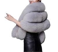 DSAoTeng Women's Faux Fur Shawl Wraps Stole-Plush Fluffy Solid Color Shawls Shrug for Winter Bridesmaids Bridal Wedding Evening Party Dress (Light Gray,One Size)