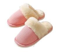 DSAoTeng Women's Fuzzy Collar House Slippers for Indoor - Autumn Winter Memory Foam Plush Lining House Shoes Soft Fluffy Warm Non-Slip Outsole for Home Bedroom Use (#4,3)