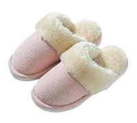 DSAoTeng Women's Fuzzy Collar House Slippers for Indoor - Autumn Winter Memory Foam Plush Lining House Shoes Soft Fluffy Warm Non-Slip Outsole for Home Bedroom Use (#1,5)