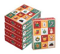 dsbdrki 5Pcs Self-Assembled Xmas Candy Boxes With 12 Empty Small Easy To Tear Window 12 Day Fill Your Own Advent Calendar For Xmas Goody Gift