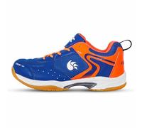 DSC Court 44 Badminton Shoes For Men And Boys With Natural Crape Rubber Non Marking Outsole Size-10 (Navy-Orange)