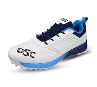 DSC Zooter Cricket Shoes | White/Navy | for Men and Boys | Lightweight | 7 UK, 8 US, 41 EU