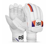DSC Krunch Bull 31 Cricket Batting Gloves | Color: White | Size: Mens, Right Hand | For Men and Boys | Material: Leather & PU | Superior Grip and Comfortable Fit | Lightweight