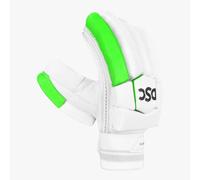 DSC Split 5000 Cricket Batting Gloves | Color: White | Size: Small Mens Right Hand | Material: Leather| 3 Piece Sidebar Padding | Leather Palm | Multi Flexpoints Construction | Fiber Reinforce