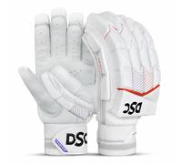 DSC Men's Krunch The Bull Autograph Cricket Leather Batting Gloves | Size-Mens | Right Hand | White Orange | Superior Grip | Lightweight | Fibre Reinforced Protection | Optimum Ventilation Palm
