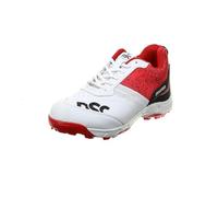 DSC Zooter Cricket Shoes for Men and Boys | Lightweight |Superior Cushioning | Sport Shoes, Training, Match Cricket Shoe Size - 8 UK White Red