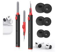 Dsclavacy 3-Pair Replacement Ear Tips for AirPods Pro & 2nd Generation With Noise Reduction Hole and Cleaner Kit, Cleaning Pen for AirPods 1 2 3, Built-in Dust Guard Screen, 3 Sizes (S/M/L)