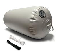 DSCRAFT Heavy-Duty Inflatable PVC Boat Fenders (18"x40") Stationary Dock Boats Yacht Sailboats Light Grey