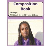 dscraftyhands African American Lavender, back to school, 100 page, 2 sided, 7 1/2 x 9 3/4 in, wireless, college ruled composition book/ Journal