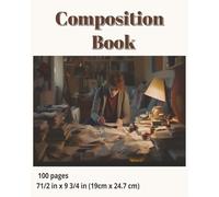 dscraftyhands back to school, book worm, 100 page, 2 sided, 7 1/2 x 9 3/4 in, wireless, college ruled composition book/ Journal