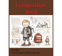 dscraftyhands Back to school, Lil Boy letters, 100 page, 2 sided, 7 1/2 x 9 3/4 in, wireless, wide ruled composition book/ Journal