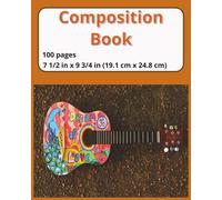 dscraftyhands Hippy, back to school, 100 page, 2 sided, 7 1/2 x 9 3/4 in, wireless, college ruled composition book/ Journal