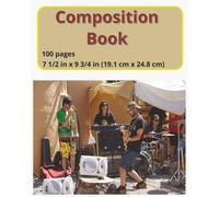 dscraftyhands Hippy, Band Members, back to school, 100 page, 2 sided, 7 1/2 x 9 3/4 in, wireless, college ruled composition book/ Journal