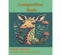 dscraftyhands Kids, Apple Green, Orange, back to school, 100 page, 2 sided, 7 1/2 x 9 3/4 in, wireless, wide ruled composition book/ Journal