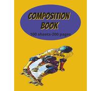 dscraftyhands mustard & blue, back to school, page 2 sided, 7 1/2 x 9 3/4 in, wireless, college ruled composition book/ Journal