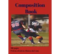 dscraftyhands red school spirit, back to school, 100 page, 2 sided, 7 1/2 x 9 3/4 in, wireless, college ruled composition book/ Journal