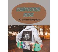dscraftyhands Skateboard, Mint/Gray, back to school, 100 page, 2 sided, 7 1/2 x 9 3/4 in, wireless, college ruled composition book/ Journal