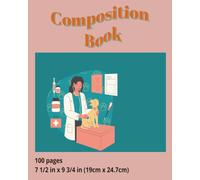 dscraftyhands Vet, Doctor, Peach back to school, 100 page, 2 sided, 7 1/2 x 9 3/4 in, wireless, wide ruled composition book/ Journal