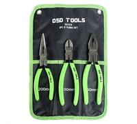 DSD TOOLS 3Pcs Pliers Set, 8" Combination Pliers and 8" Diagonal Cutting Plier and 8" Long Nose Plier DS1274