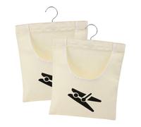 dsDAEDK 2 Pack Peg Bag for Washing Line with Hanging Hook, 32×27cm Rotatable Clothes Peg Storage Basket, Reusable Washable Hanging Organiser for Indoor Outdoor Clothes Socks Underwear
