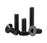 DSDBDNN 1/50pcs M2 .5 M3 M4 M5 M6 M8M10M12 Black 304 Stainless Steel Allen Hexagon Hex Socket Flat Countersunk Head Bolt Screw(55mm,10Pcs M5)