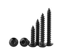 DSDBDNN 10/20/30pcs M3 M4 M5 M6 Grade 8. Black Carbon Steel Hex Socket Screw Hexagon Button Round Head Self Tapping Screws(25mm,M4-30pcs)