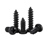 DSDBDNN 100pcs/lot Black Carbon Steel M1 .2 .4 .5 .7 M2 .3 .6 M3 M4 M5 Cross Round Head Phillips Self-tapping Screw(7mm,M1.5 (100pcs))