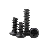 DSDBDNN 100pcs/lot Cross Recessed Pan Head Self-tapping Screw M1 .2 .4 .7 M2 .3 .6 M3 .5 M4 M5 Black Carbon Steel Phillips(20mm x100pcs,M2)