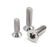 DSDBDNN M1.4 .6 M2 .5 M3 M4 M5 M6 M8 Six-Lobe Torx Flat Countersunk Head Screw Bolt 304 A2-70 Stainless Steel Length 3-100mm(8mm,M4 10pcs)