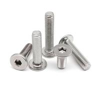 DSDBDNN M1.6 M2 .5 M3 M4 M5 M6 M8 304 A2-70 Stainless Steel Hex Hexagon Socket Ultra Thin Flat Wafer Allen Head Bolt Screw(65mm,M4 20pcs)