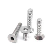 DSDBDNN M1.6 M2 .5 M3 M4 M5 M6 M8 304 A2 Stainless Steel DIN7991 Hexagon Hex Socket Head Flat Countersunk Allen Bolt Screw(50mm,M6 (10pcs))