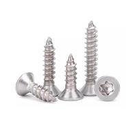DSDBDNN M2 .3 .6 M3 .5 M4 M5 M6 304 Stainless Steel Six Lobe Torx Flat Countersunk Head Security Self-tapping Wood Screw(6mm,50pcs M2)