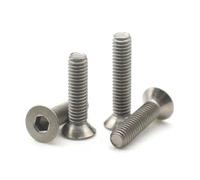 DSDBDNN M2 .5 M3 M4 M5 M6 M8 M10 DIN7991 TA2 Pure Titanium Hexagon Hex Socket Flat Countersunk Head Allen Screw Bolt L=3-50mm(45mm,M4 (10pcs))