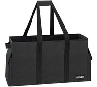 DSDCDJ Sturdy Extra Large Utility Tote Bag with Hard Bottom & Sides, Reusable Grocery Bags Foldable, Oversized Tote Bag with Handles for Shopping, Beach, Picnics, Camping, Laundry, Car (22.5"x11"x12")