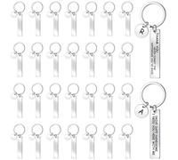 Dsdhuf 30 Pcs Engravable Metal Keychain Blanks Metal Stamping Blanks for Engraving Stainless Steel Blank Key Ring Tags