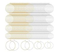 Dsdhuf Hypoallergenic Finding for Jewelry Making Earring Beading Hoops- 280pcs Round Hoops in 20mm, 25mm, 30mm, 35mm Sizes