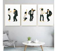 dsdsgog Classic Movie Pulp Fiction Minimalist Dance Canvas Painting Posters Prints Wall Art Modern Pictures Living Room Home Decor 20x30cmx3 Frameless