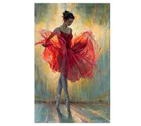 dsdsgog Elegant Ballet Dancer Girl Canvas Painting Red Skirt Ballerina Posters and Prints Wall Art Pictures Living Room Home Decor 50x70cm Frameless