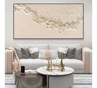 dsdsgog Large Beige Landscape Art Poster Mural Ocean Wave Texture Canvas Prints Painting Minimalist Fashion Wall Home Decor 70x140cm Frameless