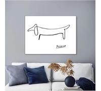 dsdsgog Picasso Abstract Painting One Stroke Prints Poster Wall Art Canvas Dog Poster Black And White Wall Pictures Living Room Decor 50x70cm Frameless