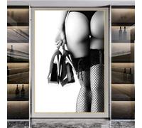 dsdsgog Sexy Body Women Butt Canvas Painting Black Stockings Poster and Prints Wall Art Pictures for Room Decoration Home Decor 35x50cm Frameless