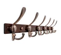Dseap Coat Rack Wall Mount 61cm, Heavy Duty 2.5mm Base vs Flimsy 1mm, Double-Thick Solid Anti-Snap Hooks, Stainless Steel 6-Hook Hanger Organizer for Clothes Hat Closet Entryway, Antique Copper