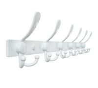 Dseap Coat Rack Wall Mount 61cm, Heavy Duty 2.5mm Base vs Flimsy 1mm, Double-Thick Solid Anti-Snap Hooks, Stainless Steel 6-Hook Hanger Organizer for Clothes Hat Closet Entryway, White