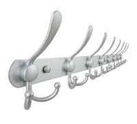 Dseap Coat Rack Wall Mount - 74cm Long 8-Tri-Hooks Heavy Duty Coat Hanger Rail Wall Hooks for Hanging Coats Hats Clothing Clothes Purse Mudroom Entryway, Silver